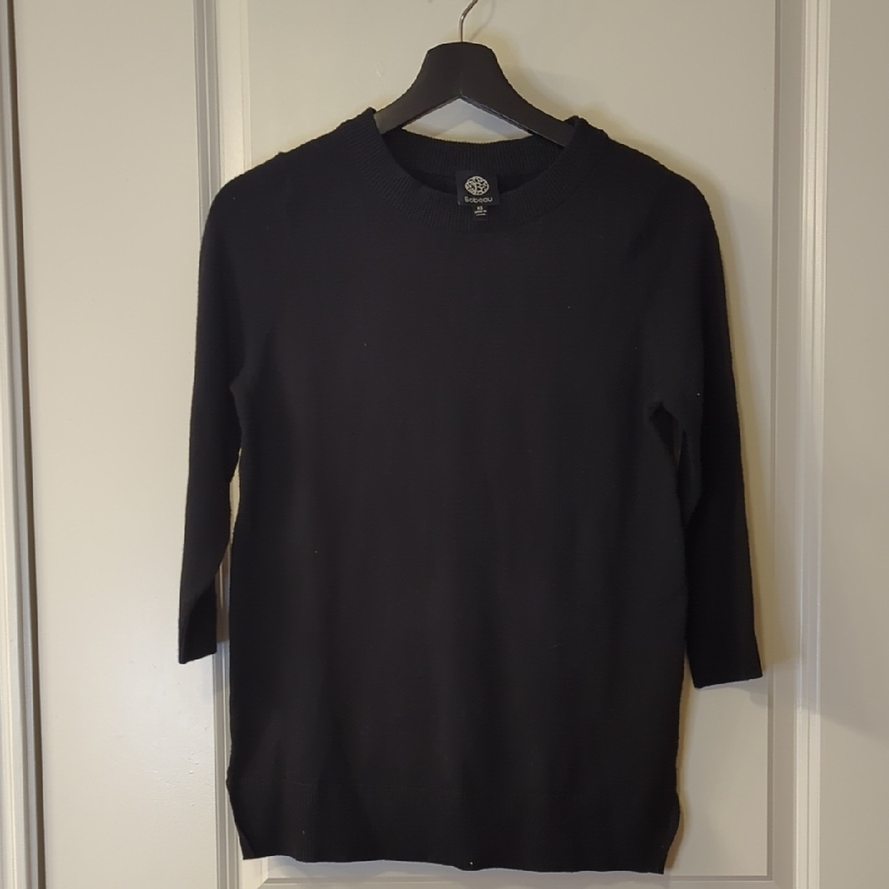 Bobeau Classic Black Crewneck Sweater